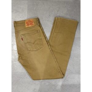 Levi's 513 Slim Straight Khaki Jeans Men's W32 L32 Tan Pants Casual Denim‎